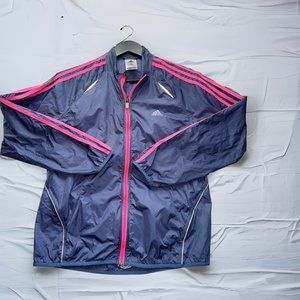 Adidas Windbreaker Womens Medium Purple (or Blue?) w/Pink Stripes  Bought in Kor